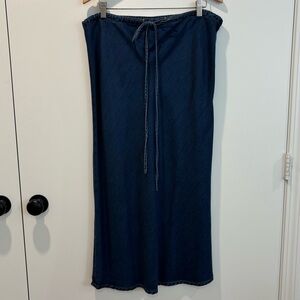 Blue Chambray Tencel (Lyocel) Bias-Cut Skirt Size Large Petite